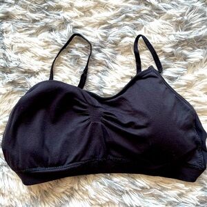 Black padded bra, stretchy, soft, adjustable straps, size small
